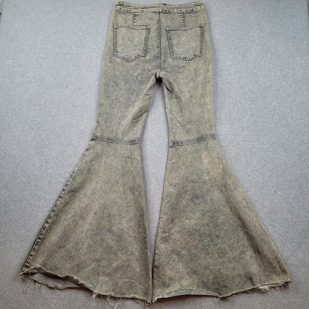 We The Free Jeans Womens 28 Gray Just Float On Flare Acid Wash High Rise Denim - Picture 8 of 8